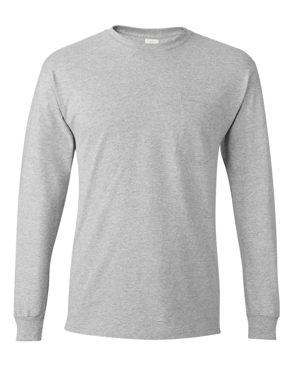 Hanes 5596 Authentic Long Sleeve Pocket T-shirt - Light Steel - Gray / s