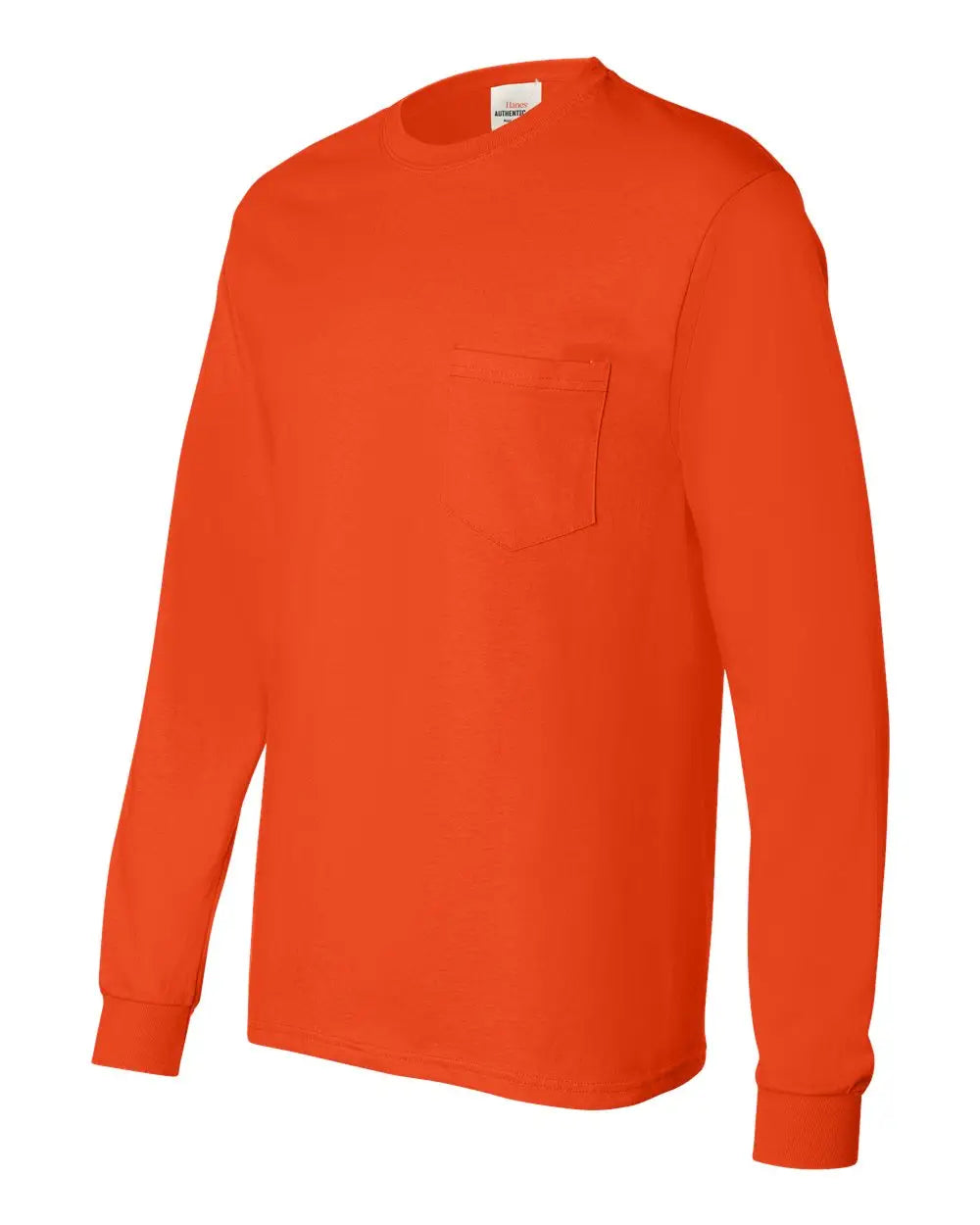 Hanes 5596 Authentic Long Sleeve Pocket T-shirt - Orange