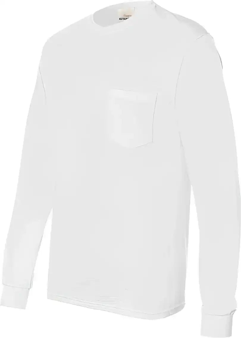 Hanes 5596 Authentic Long Sleeve Pocket T-shirt - White
