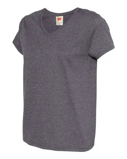 Hanes 5780 Essential-t Womens V-neck Short Sleeve T-shirt - Charcoal Heather