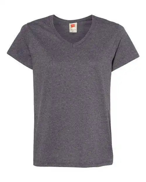 Hanes 5780 Essential-t Womens V-neck Short Sleeve T-shirt - Charcoal Heather