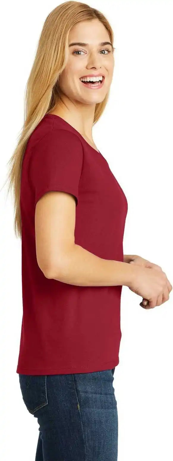 Hanes 5780 Ladies Comfortsoft V-neck Tee - Deep Red