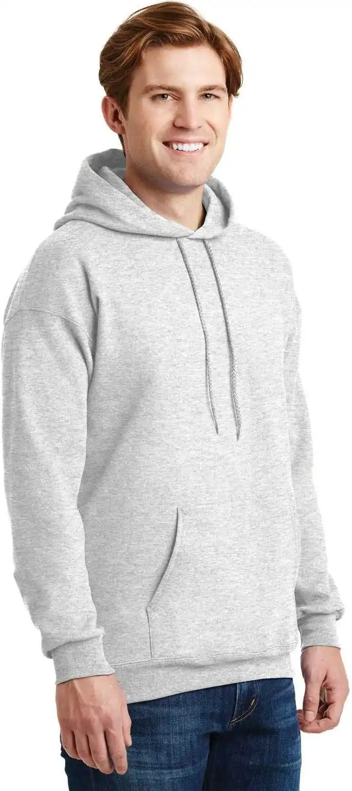 Hanes F170 Ultimate Cotton Pullover Hooded Sweatshirt Ash