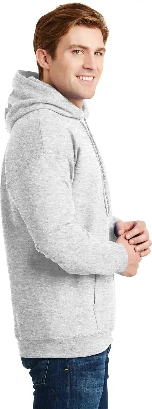 Hanes F170 Ultimate Cotton Pullover Hooded Sweatshirt Ash