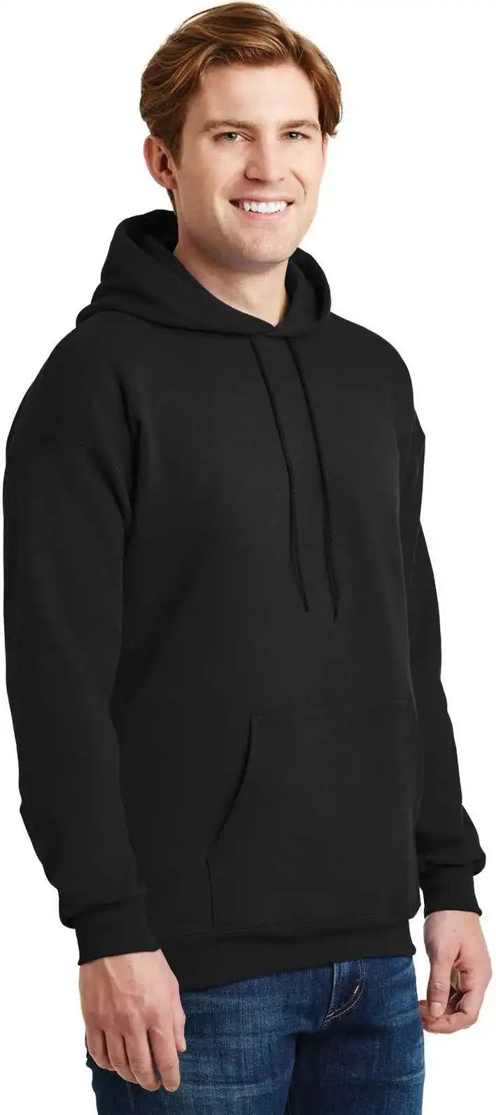 Hanes F170 Ultimate Cotton Pullover Hooded Sweatshirt Black