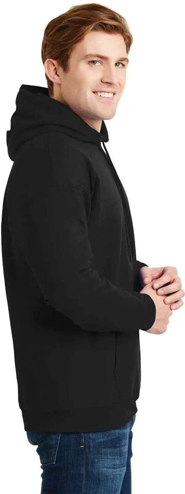 Hanes F170 Ultimate Cotton Pullover Hooded Sweatshirt Black