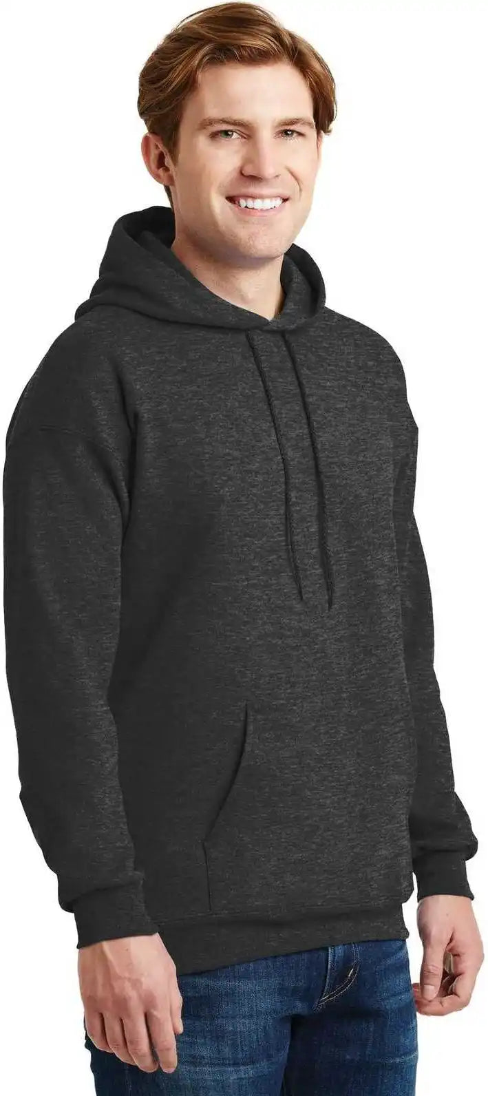 Hanes F170 Ultimate Cotton Pullover Hooded Sweatshirt - Charcoal Heather