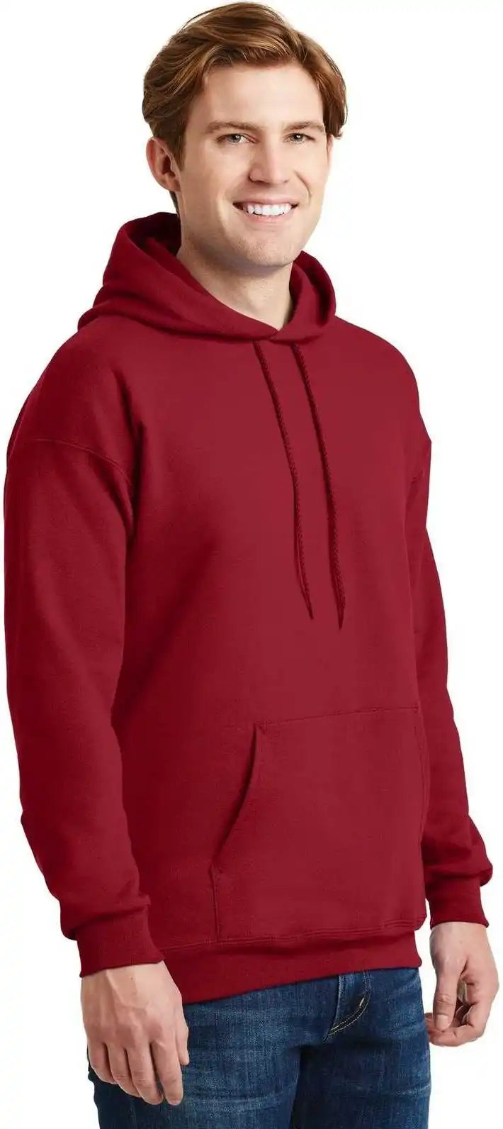 Hanes F170 Ultimate Cotton Pullover Hooded Sweatshirt Deep Red