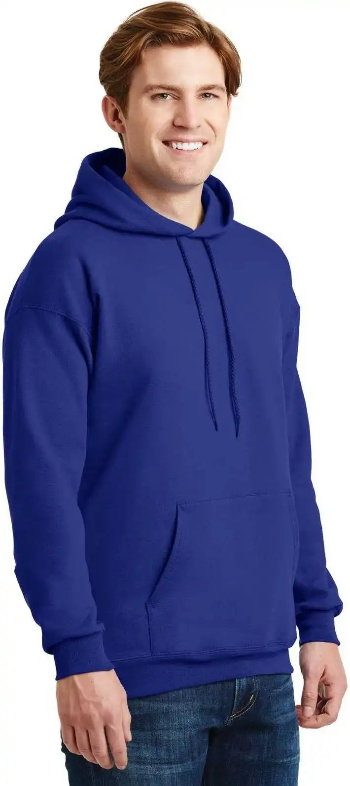Hanes F170 Ultimate Cotton Pullover Hooded Sweatshirt Deep Royal