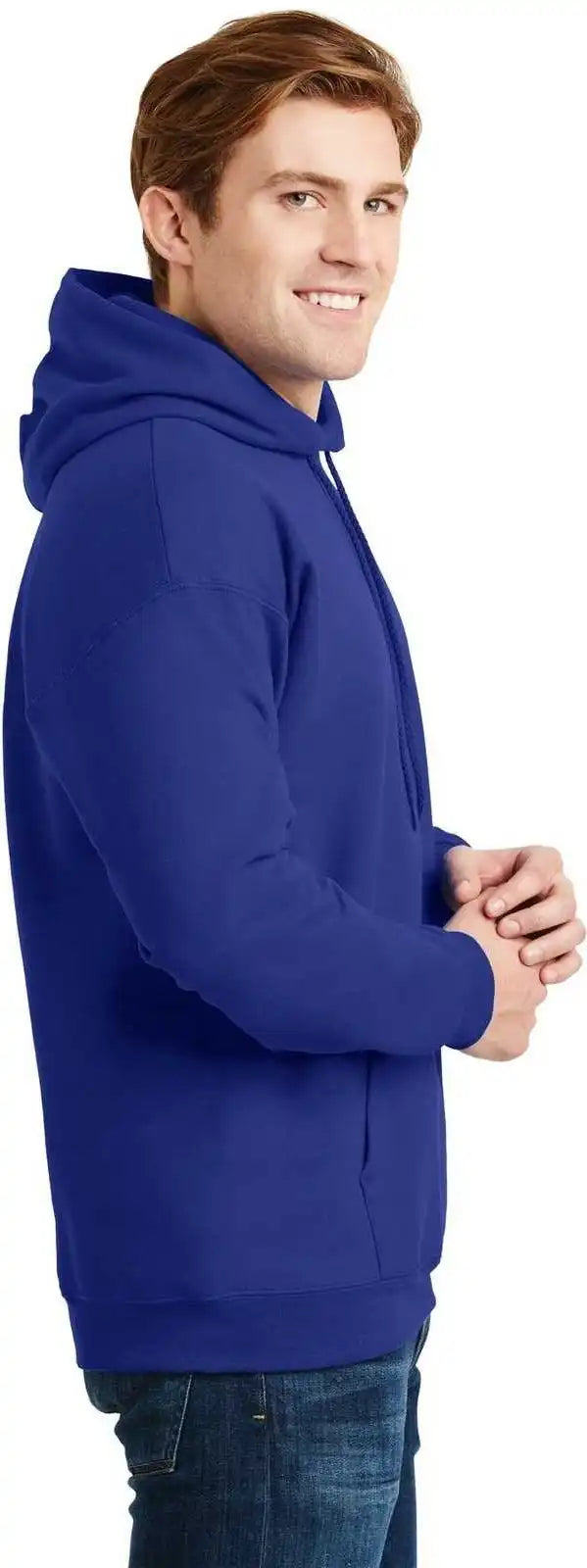 Hanes F170 Ultimate Cotton Pullover Hooded Sweatshirt Deep Royal