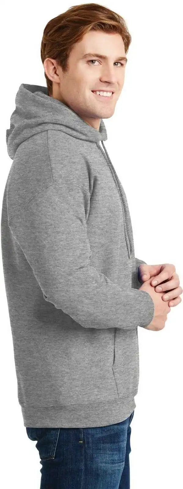 Hanes F170 Ultimate Cotton Pullover Hooded Sweatshirt Light Steel