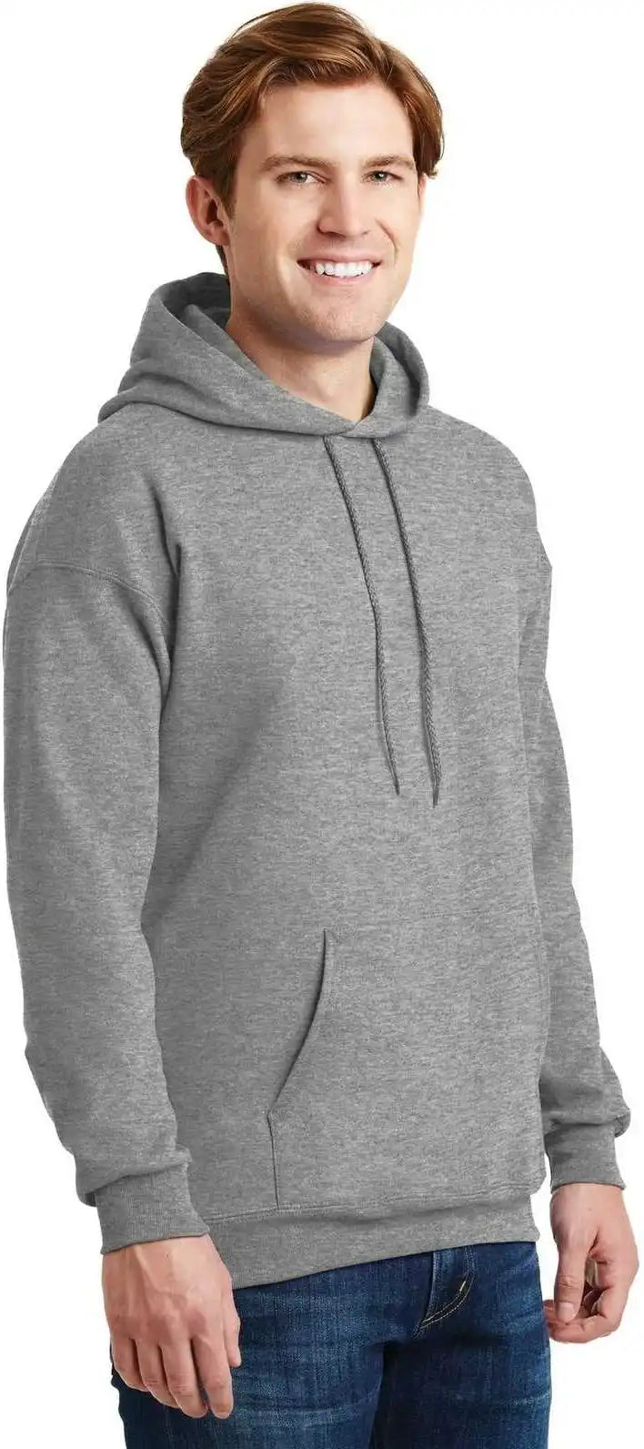 Hanes F170 Ultimate Cotton Pullover Hooded Sweatshirt Light Steel