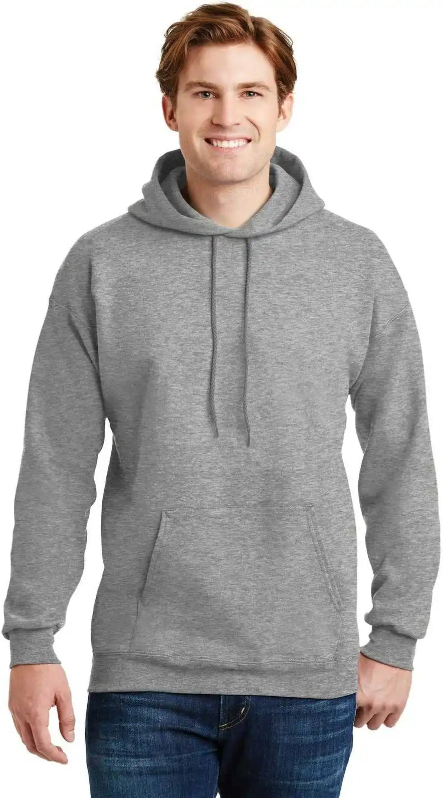 Hanes F170 Ultimate Cotton Pullover Hooded Sweatshirt Light Steel