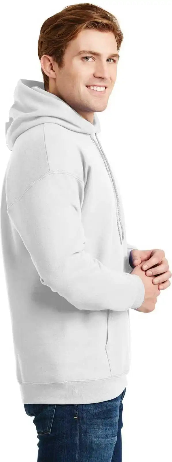Hanes F170 Ultimate Cotton Pullover Hooded Sweatshirt White