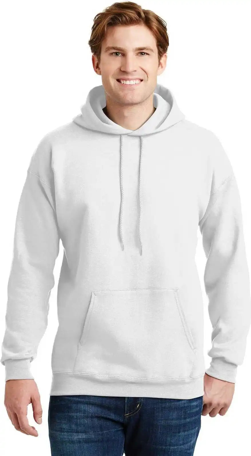 Hanes F170 Ultimate Cotton Pullover Hooded Sweatshirt White