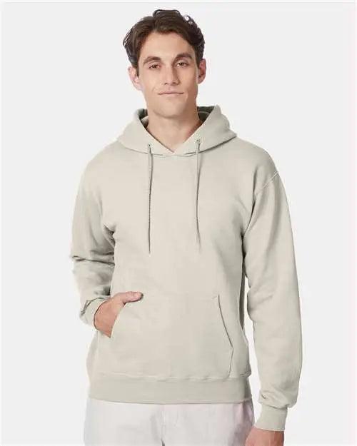 Hanes F170 Ultimate Cottonâ Hooded Sweatshirt - Natural