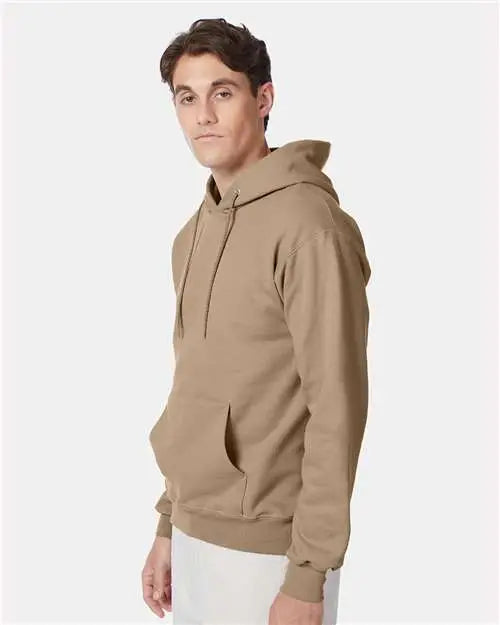 Hanes F170 Ultimate Cottonâ Hooded Sweatshirt - Pebble