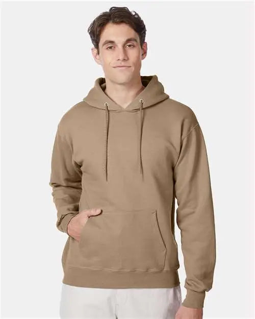 Hanes F170 Ultimate Cottonâ Hooded Sweatshirt - Pebble