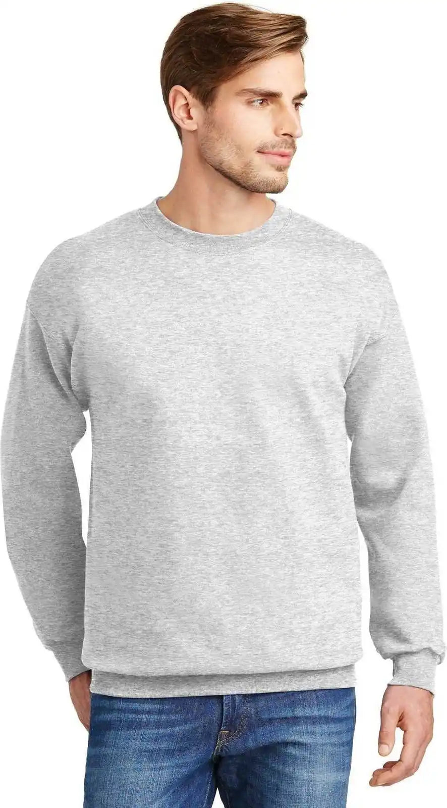 Hanes F260 Ultimate Cotton Crewneck Sweatshirt Ash