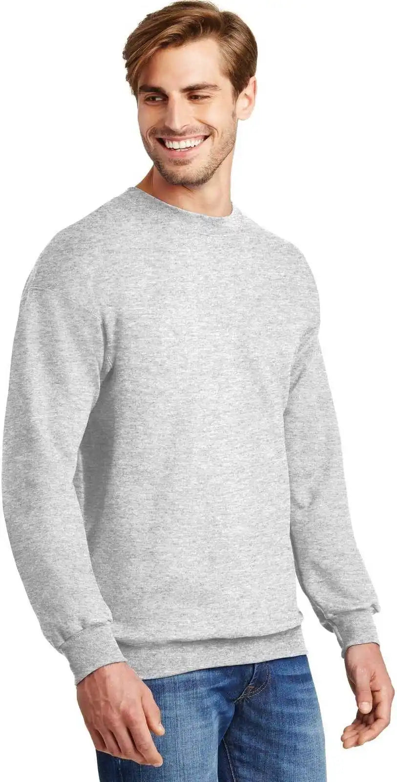 Hanes F260 Ultimate Cotton Crewneck Sweatshirt Ash