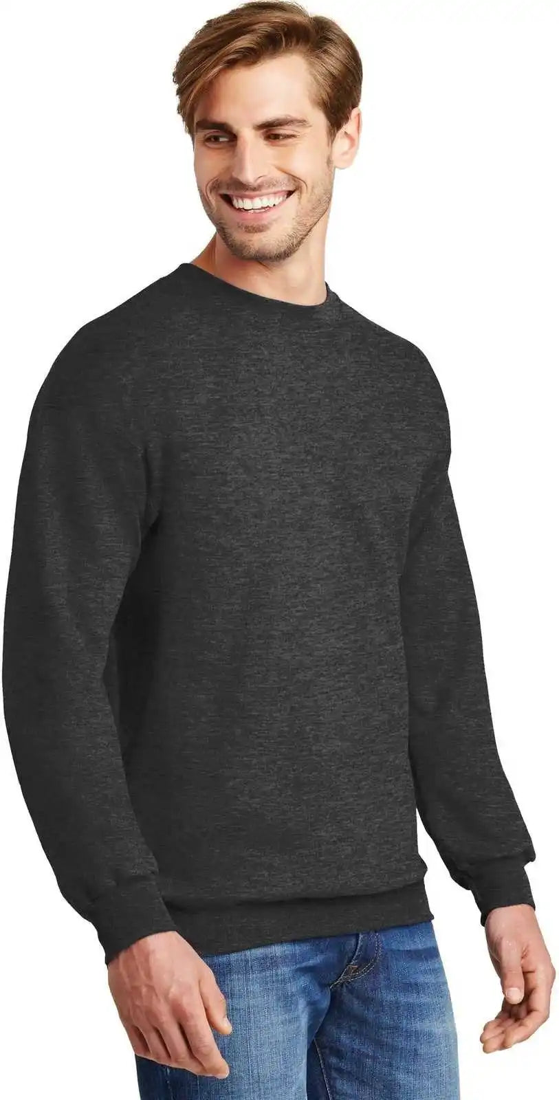 Hanes F260 Ultimate Cotton Crewneck Sweatshirt Charcoal Heather