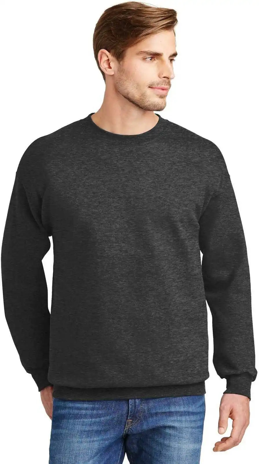 Hanes F260 Ultimate Cotton Crewneck Sweatshirt Charcoal Heather