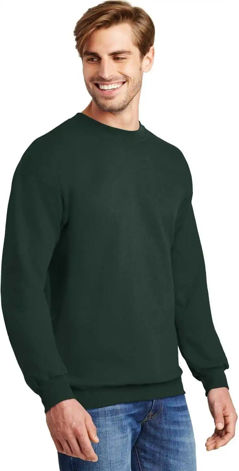 Hanes F260 Ultimate Cotton Crewneck Sweatshirt Deep Forest