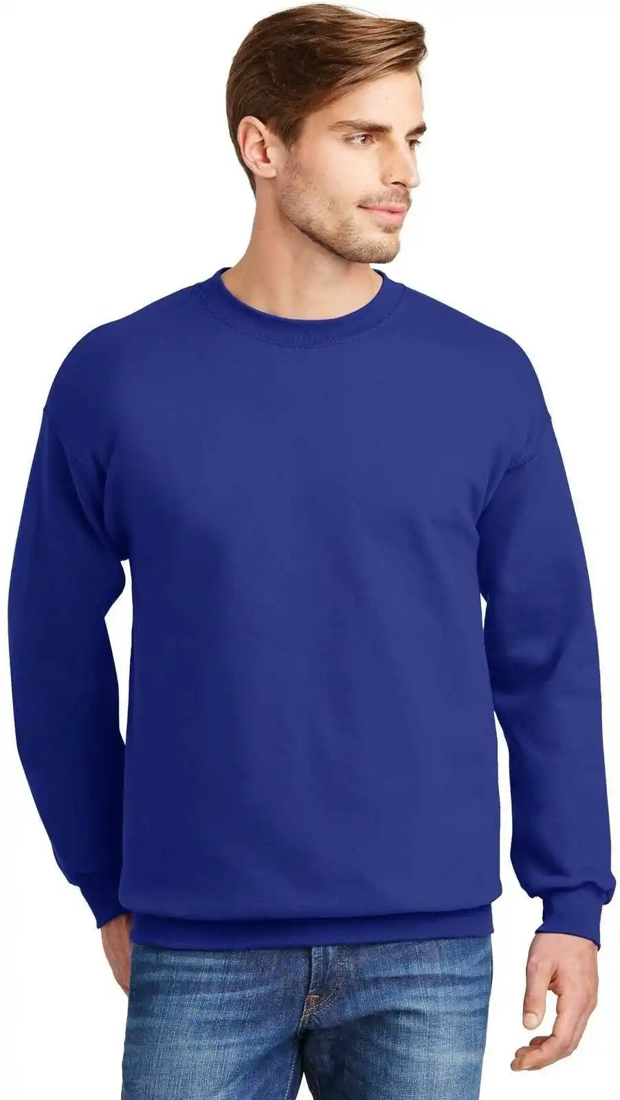 Hanes F260 Ultimate Cotton Crewneck Sweatshirt Deep Royal