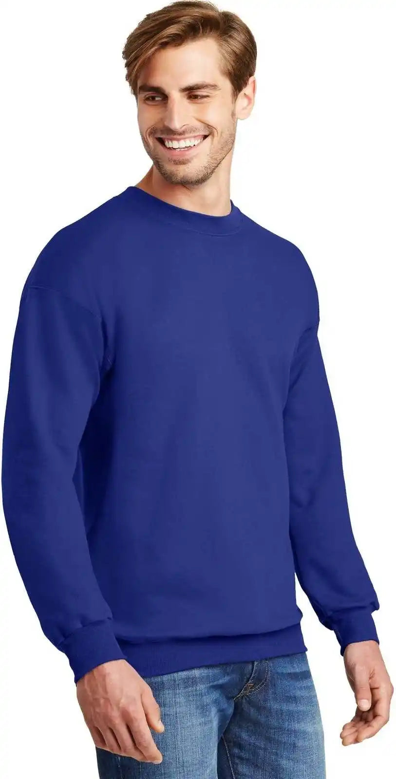 Hanes F260 Ultimate Cotton Crewneck Sweatshirt Deep Royal