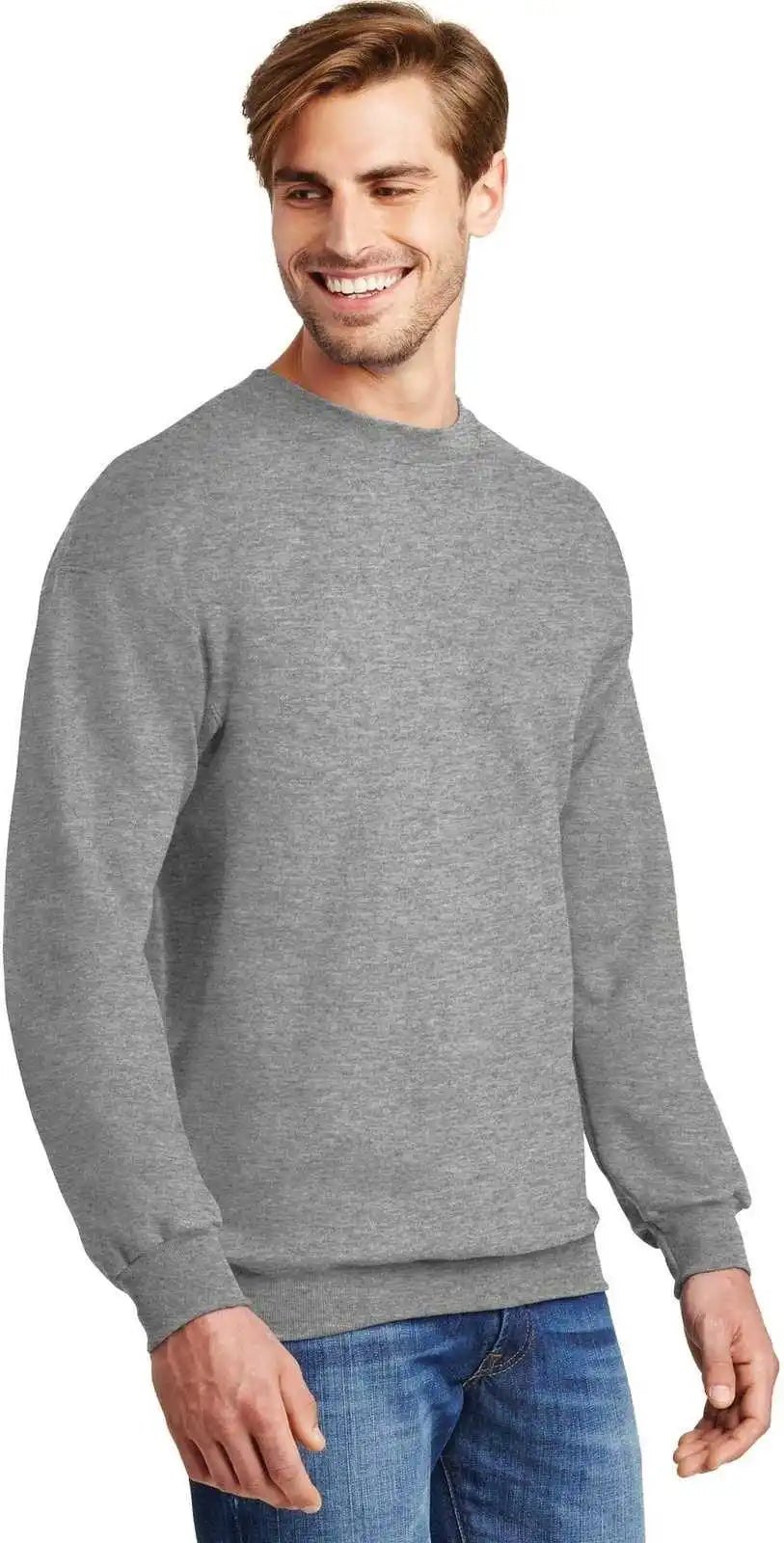 Hanes F260 Ultimate Cotton Crewneck Sweatshirt Light Steel