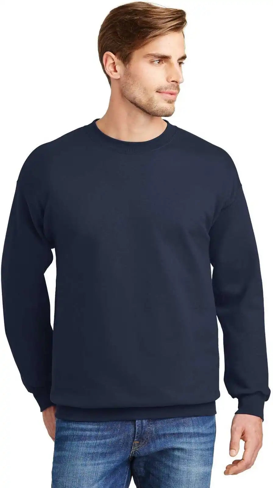 Hanes F260 Ultimate Cotton Crewneck Sweatshirt Navy