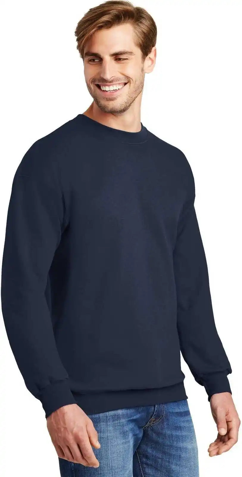 Hanes F260 Ultimate Cotton Crewneck Sweatshirt Navy