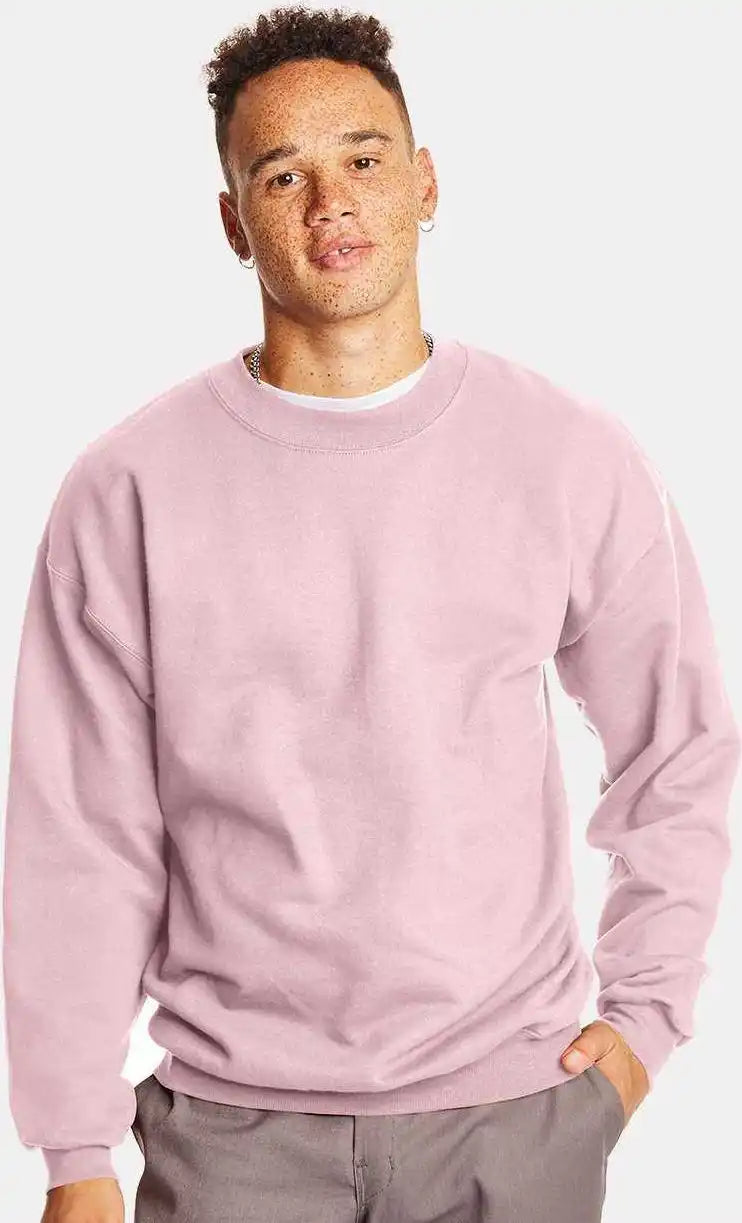 Hanes F260 Ultimate Cotton Crewneck Sweatshirt Pale Pink