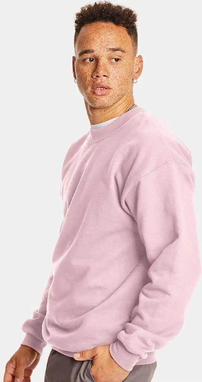 Hanes F260 Ultimate Cotton Crewneck Sweatshirt Pale Pink