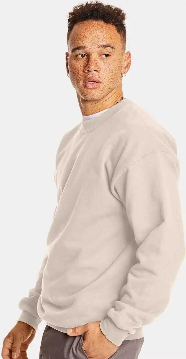 Hanes F260 Ultimate Cotton Crewneck Sweatshirt Sand