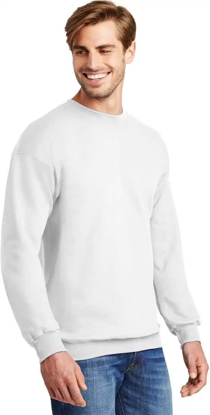 Hanes F260 Ultimate Cotton Crewneck Sweatshirt White