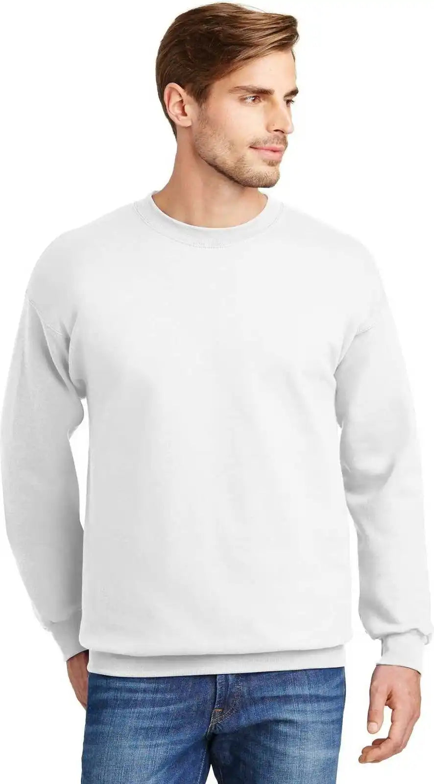 Hanes F260 Ultimate Cotton Crewneck Sweatshirt White