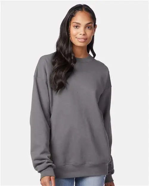 Hanes F260 Ultimate Cottonâ Crewneck Sweatshirt - Smoke Grey