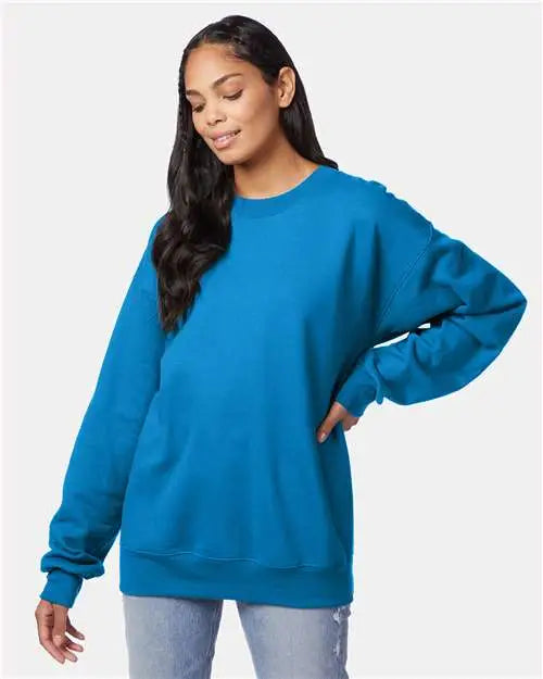 Hanes F260 Ultimate Cottonâ Crewneck Sweatshirt - Teal