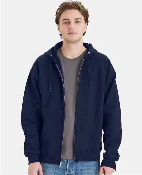 Hanes F280 Ultimate Cottonâ Full-zip Hooded Sweatshirt - Navy