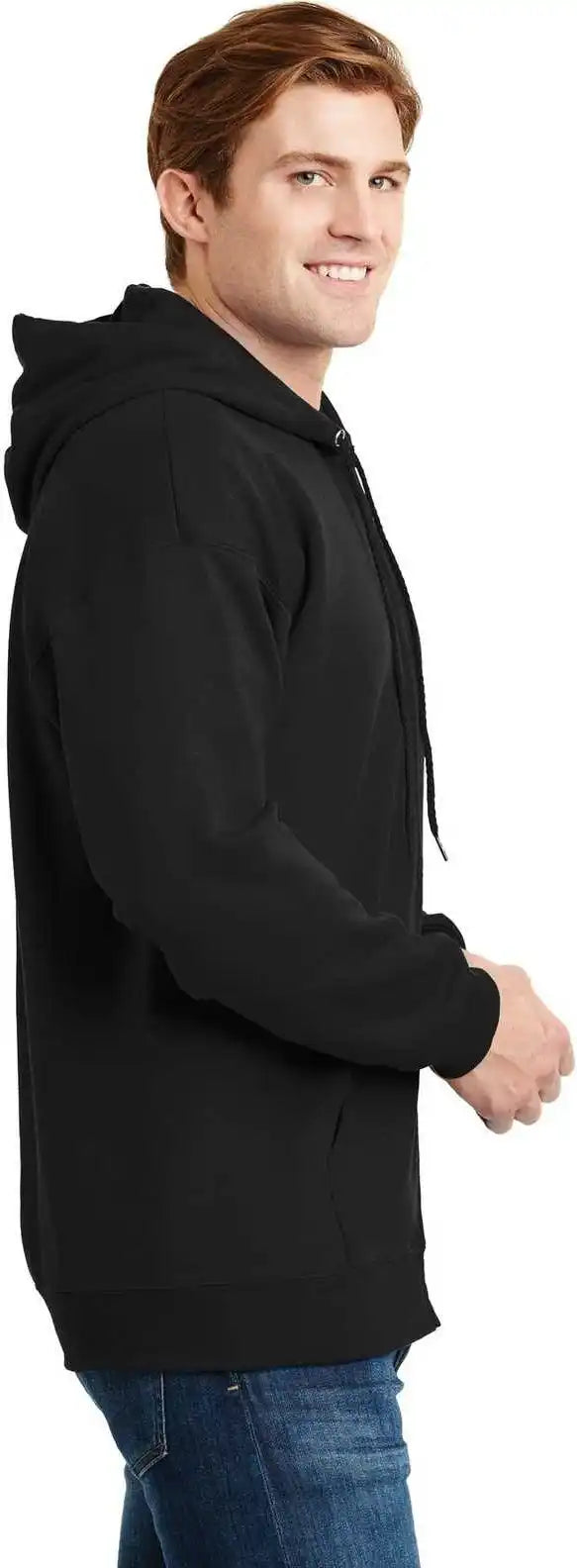Hanes F283 Ultimate Cotton Full Zip Hooded Sweatshirt Black