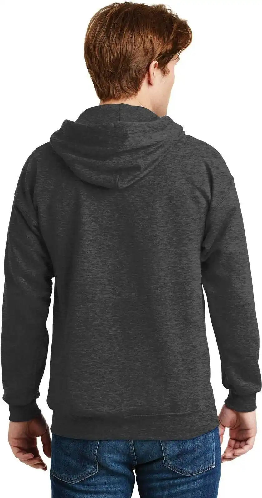 Hanes F283 Ultimate Cotton Full-zip Hooded Sweatshirt - Charcoal Heather