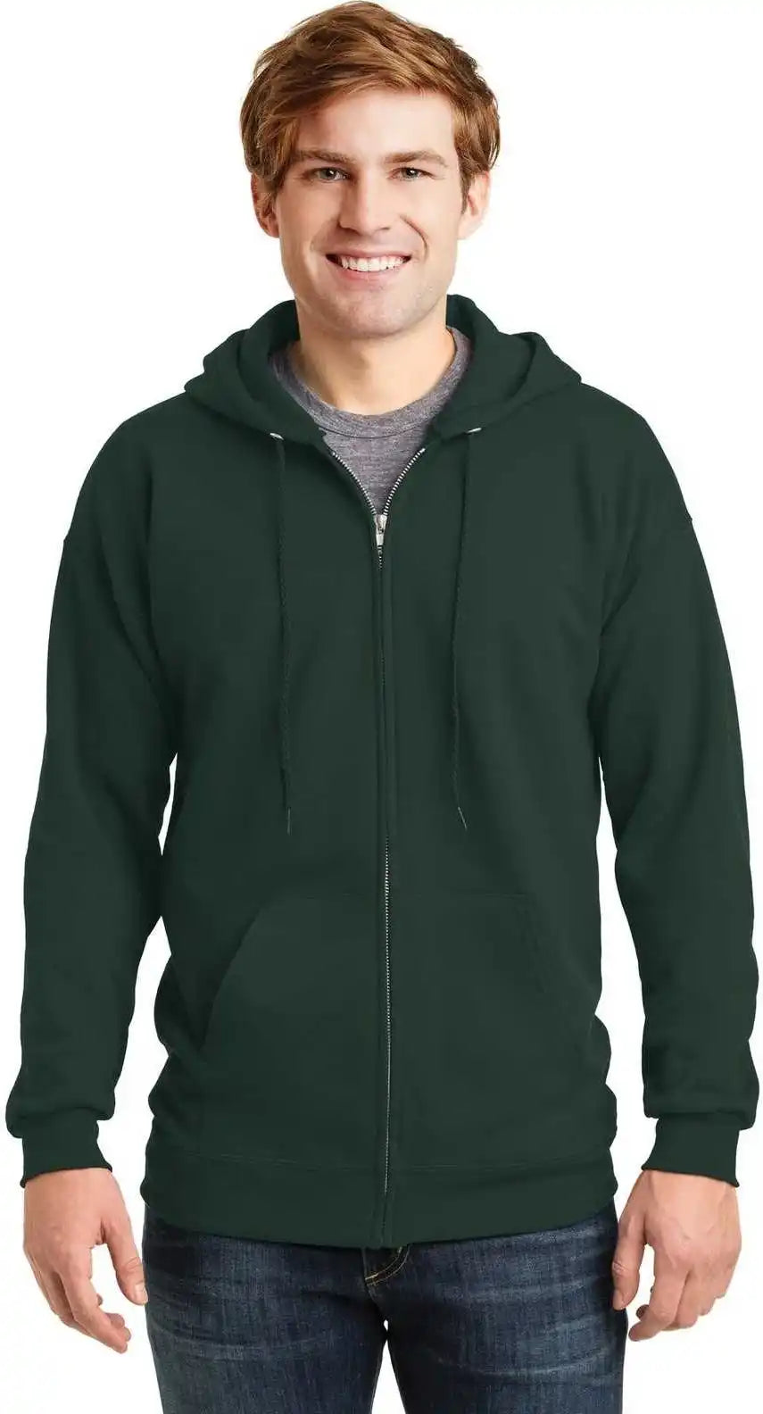 Hanes F283 Ultimate Cotton Full-zip Hooded Sweatshirt - Deep Forest