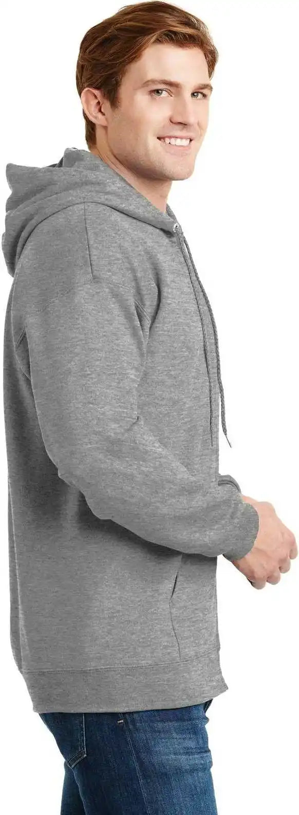 Hanes F283 Ultimate Cotton Full Zip Hooded Sweatshirt Light Steel