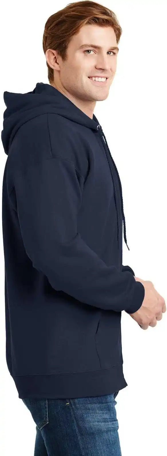 Hanes F283 Ultimate Cotton Full Zip Hooded Sweatshirt Navy