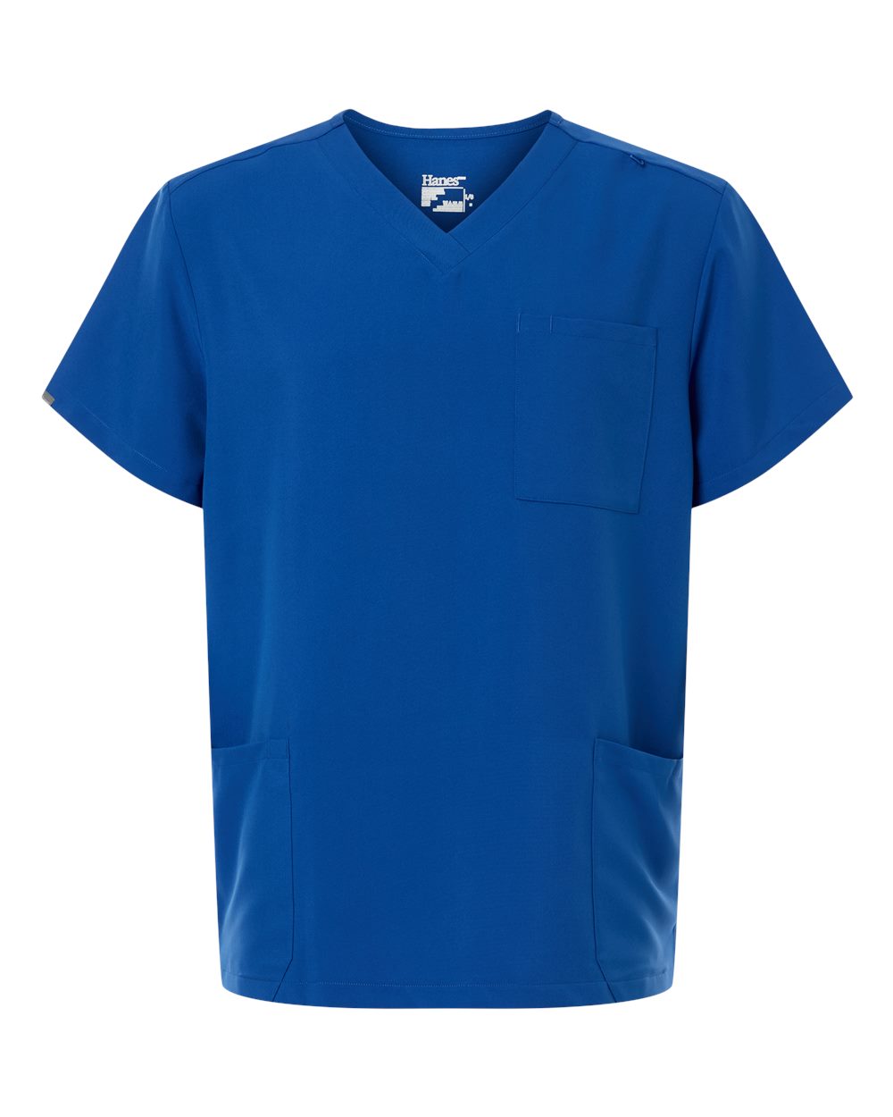 Hanes Hmb002 Men’s V-neck 3 Pocket Scrub Top - Royal Blue