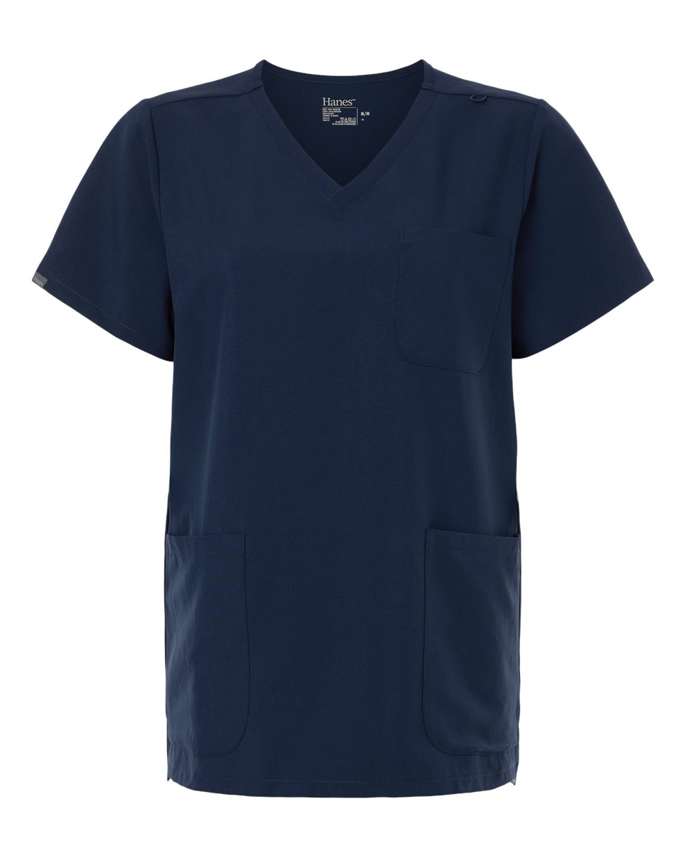 Hanes Hsb002 Women’s V-neck 3 Pocket Scrub Top - Navy