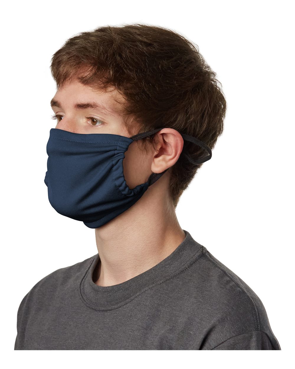 Hanes Mkpkcr 2-ply Cotton Pocket Face Mask - Navy