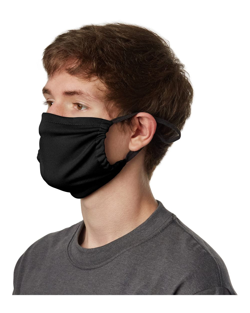 Hanes Mkpkpr 2-ply Polyester Pocket Face Mask - Black