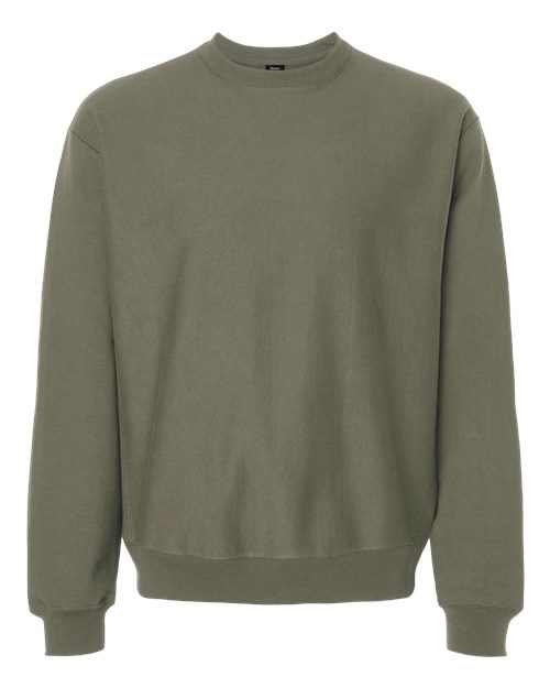 Hanes Og600 Men’s Beefy Sweats Premium Heavyweight Crewneck Sweatshirt - Fatigue Green